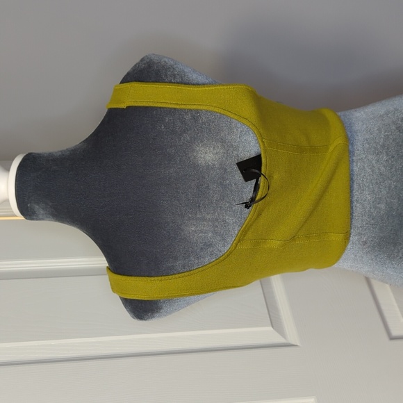 House of Harlow 1960 Luxe Essentials Olive Green Ribbed Crop Corset Top - Picture 3 of 8